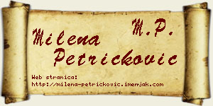Milena Petričković vizit kartica